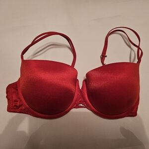 Victoria’s Secret Satin Red Balconet Bra 34C Multi-way